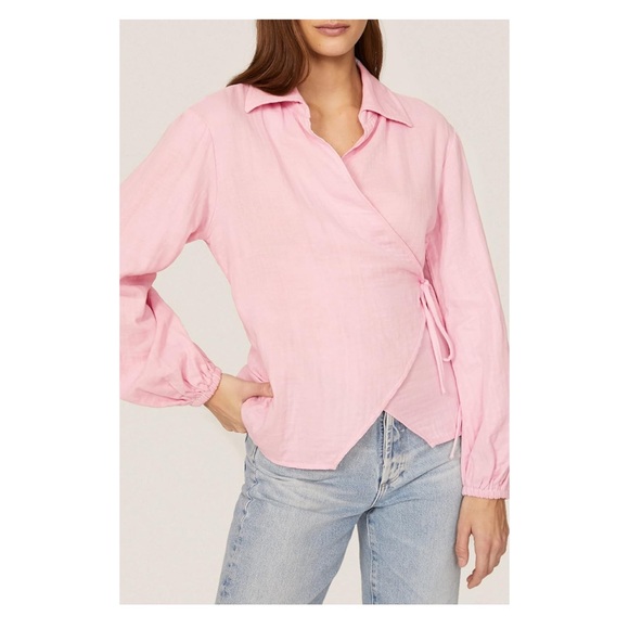 Love Whit Double Tie Long Sleeve Wrap Blouse, New - Picture 1 of 8